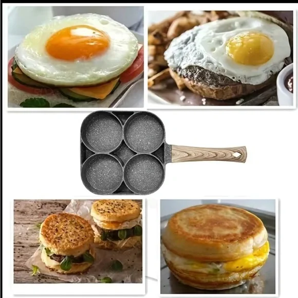 None stick egg frying pan, 4 Hole frying pan - Picture 3 of 5